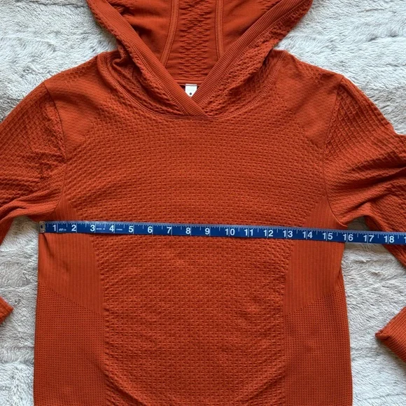 NWOT Athleta Flurry Seamless Cropped Hoodie in Foliage Orange Size S - Picture 10 of 13